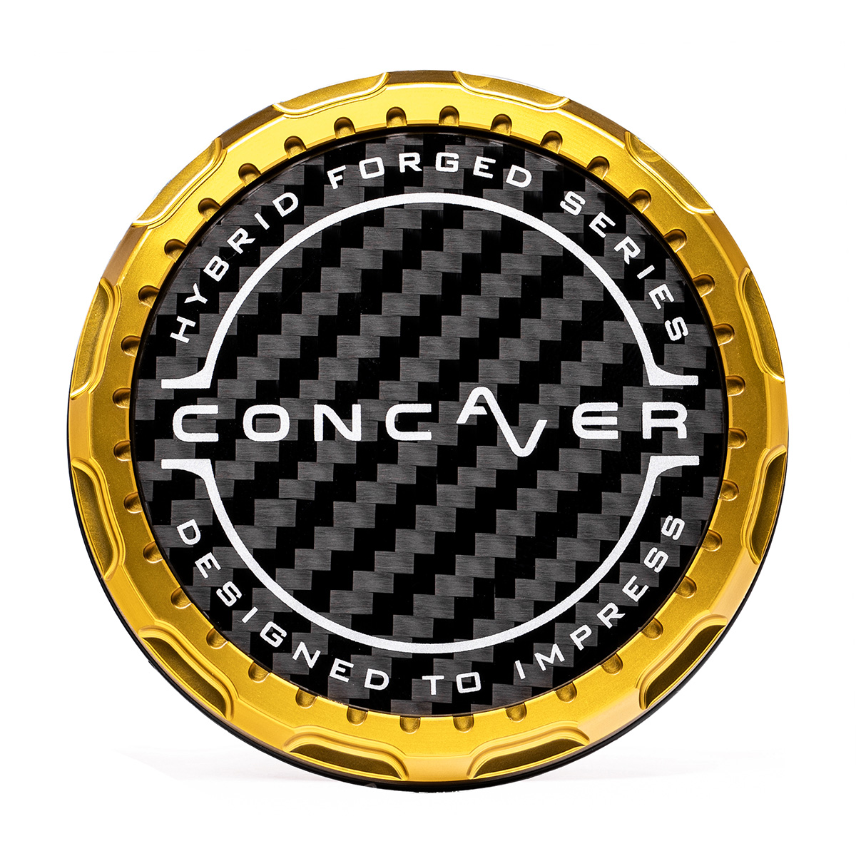 Concaver Premium Center Cap - Classic Carbon - Gold Anodized