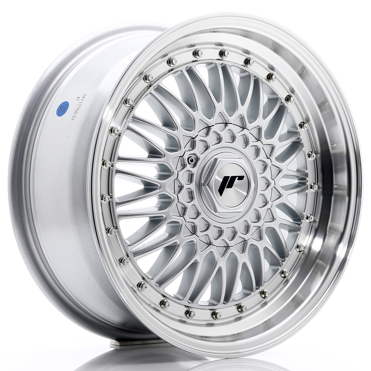 JR Wheels JR9 17x7,5 ET35 4x100/108 Silver w/ Machined Lip+Silver Rivets